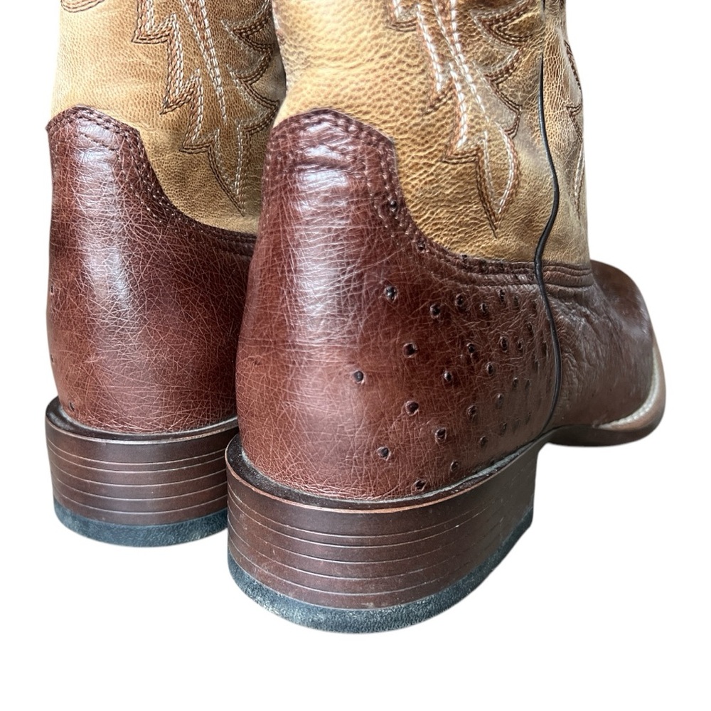 Ariat Men’s Night Life Ultra Ostrich Western Square Toe Boots Antique Tabac, 12 - Picture 6 of 11